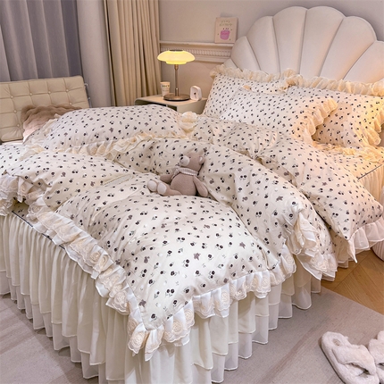 恒爱家纺 2024新款梦幻情缘全棉公主风四件套 夜皇后