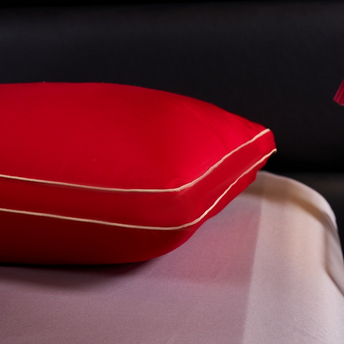 91家纺网 家纺一手货源 找家纺 贤内助 2024新款全棉婚庆羽丝枕保健枕枕头枕芯系列 喜乐 48*74cm/只