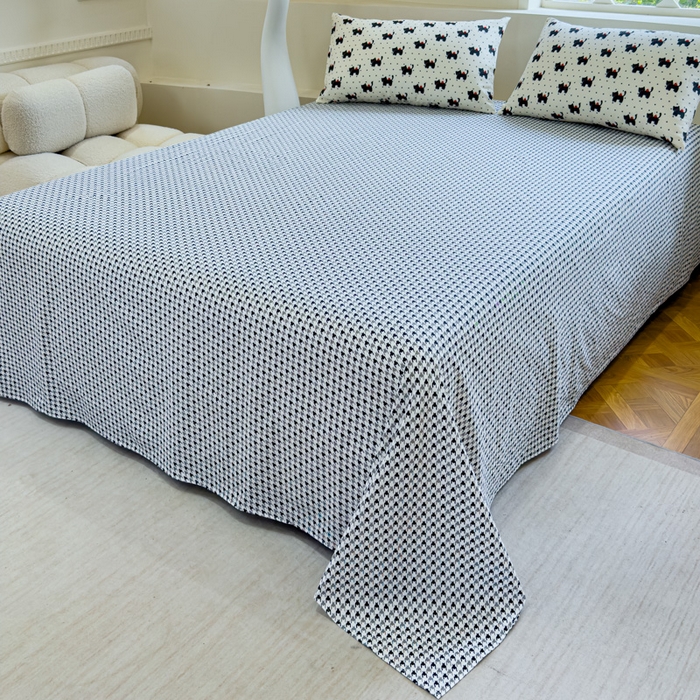 91家纺网 家纺一手货源 找家纺 感遇 2024新款全棉印花四件套 苹果猫