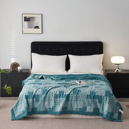 91家纺网 家纺一手货源 找家纺 安莱生活 2024新款双层纱拼布田园单夏被系列 拼布田园-乌兰