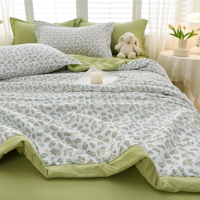 91家纺网 家纺一手货源 找家纺 圣楚家纺 2024新款清柔泡泡纱夏被 雨后初夏