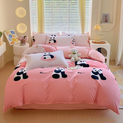 91家纺网 家纺一手货源 找家纺 （总）金丝兔 2025新款植物羊绒加厚磨毛印花四件套直播热款全年供货量大可送