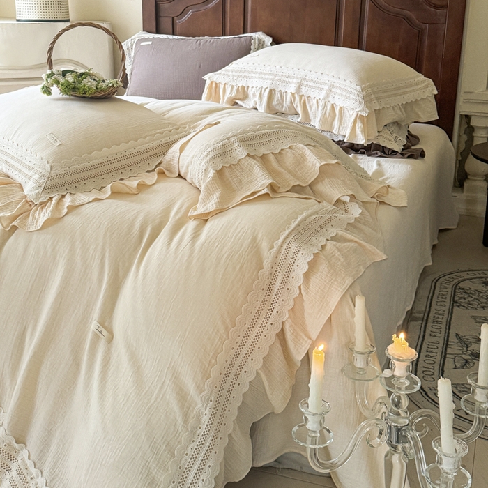 91家纺网 家纺一手货源 找家纺 （总）玛奇朵 2024新款简约法式双层皱纱-浓情假日