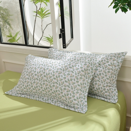 91家纺网 家纺一手货源 找家纺 圣楚家纺 2024新款泡泡纱枕套 雨后初夏