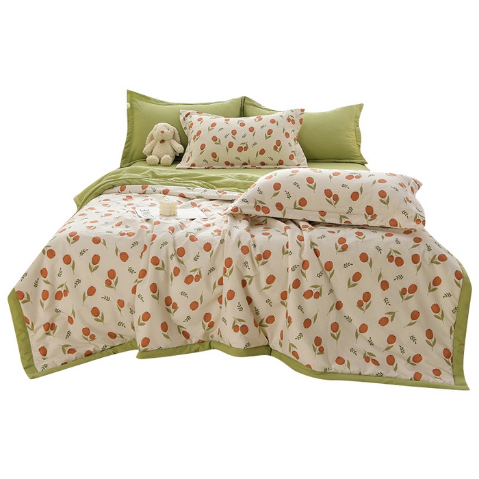 91家纺网 家纺一手货源 找家纺 圣楚家纺 2024新款清柔泡泡纱夏被 迷人花香