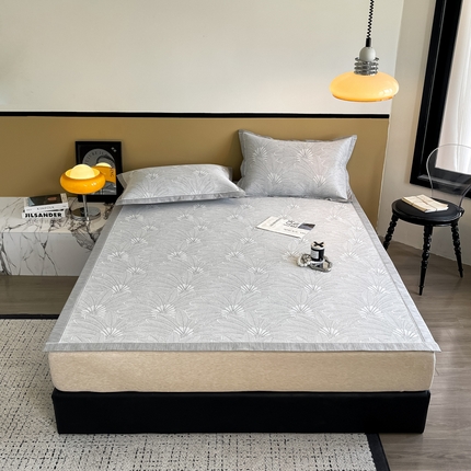 倾慕 2024新款提花凉感凉席 床席款清风雅韵-灰