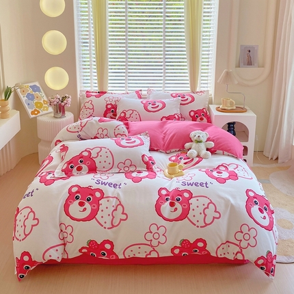 91家纺网 家纺一手货源 找家纺 （总）金丝兔 2025新款植物羊绒加厚磨毛印花四件套直播热款全年供货量大可送