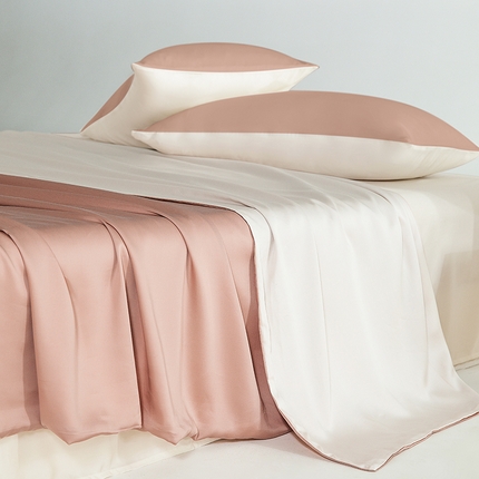 云栖家居 202460支A类兰精天丝系列单品被套（风格二） 灰粉&米白