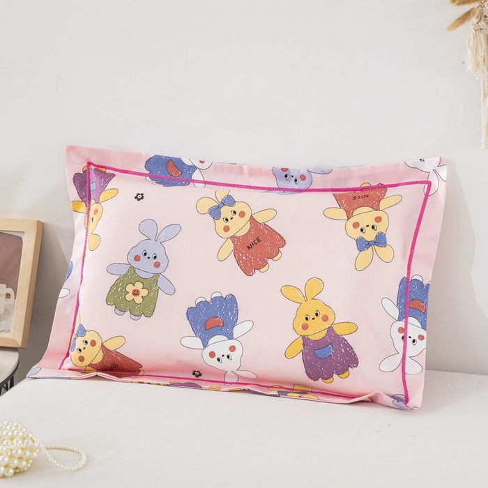 91家纺网 家纺一手货源 找家纺 乐秀家纺 2026新款卡通全棉枕套儿童幼儿园枕头兔宝宝