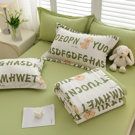 圣楚家纺 2024新款清柔泡泡纱夏被 真情陪伴