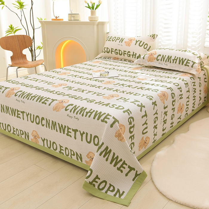 91家纺网 家纺一手货源 找家纺 圣楚家纺 2024新款A类泡泡棉夹棉床盖真情陪伴