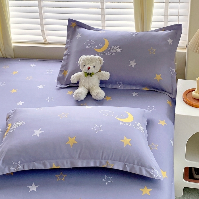 91家纺网 家纺一手货源 找家纺 金丝兔 2025新款植物羊绒磨毛单床笠三件套 晚安