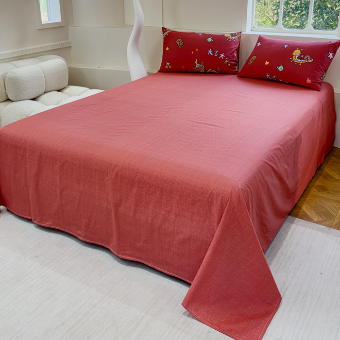 91家纺网 家纺一手货源 找家纺 感遇 2024新款全棉印花四件套 小熊舞龙