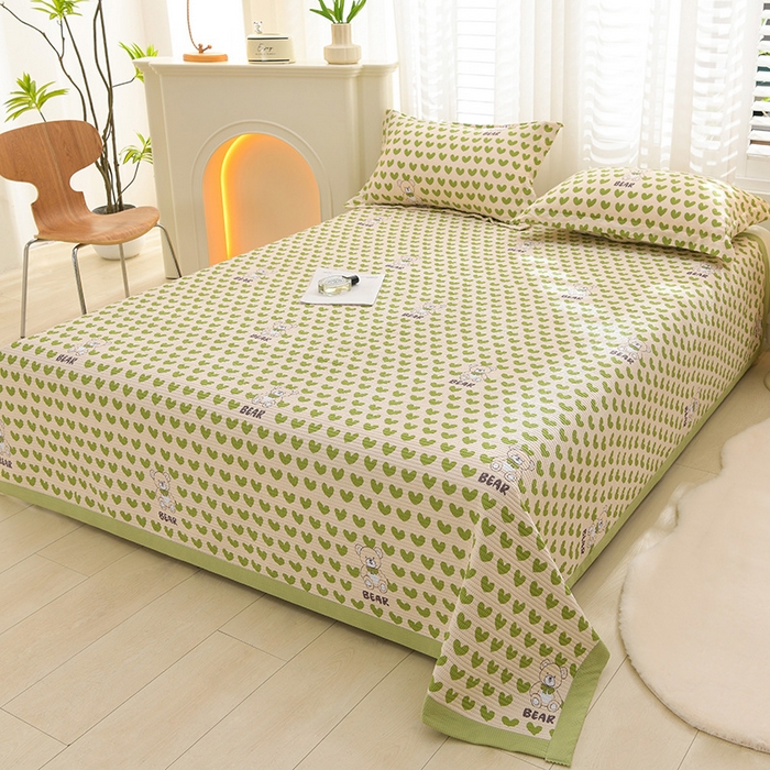 91家纺网 家纺一手货源 找家纺 圣楚家纺 2024新款A类泡泡棉夹棉床盖幸福暗号