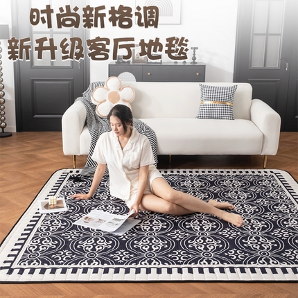 （总）迦娜 2024新款高级感复古乳胶客厅卧室现代轻奢沙发地垫耐脏防滑地毯