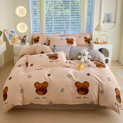 91家纺网 家纺一手货源 找家纺 （总）金丝兔 2025新款植物羊绒加厚磨毛印花四件套直播热款全年供货量大可送