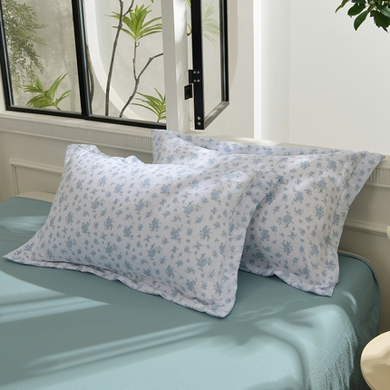 圣楚家纺 2024新款泡泡纱枕套 蓝色海洋