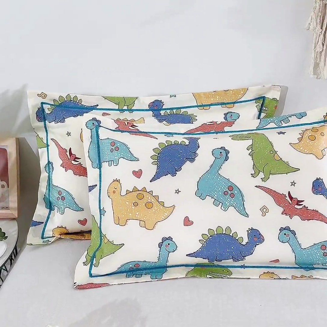 91家纺网 家纺一手货源 找家纺 乐秀家纺 2026新款卡通全棉枕套儿童幼儿园枕头侏罗纪