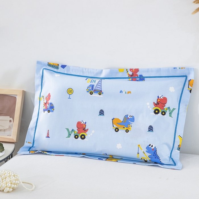 91家纺网 家纺一手货源 找家纺 乐秀家纺 2024新款卡通全棉枕套儿童幼儿园枕头恐龙工程队