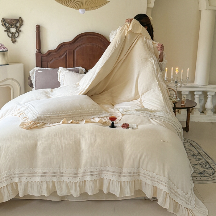 91家纺网 家纺一手货源 找家纺 （总）玛奇朵 2024新款简约法式双层皱纱-浓情假日