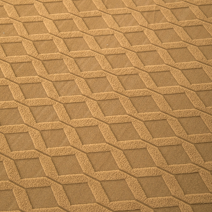 91家纺网 家纺一手货源 找家纺 千彤沙发垫 2024新款裙边款拉花绒菱形格系列沙发笠 咖色