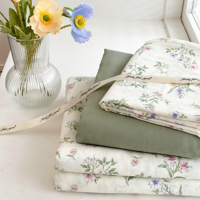 91家纺网 家纺一手货源 找家纺 曼之夏 2024新款全棉印花双层纱四件套 婉茹