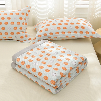 圣楚家纺  2024新款A类泡泡棉夹棉床盖幸运南瓜