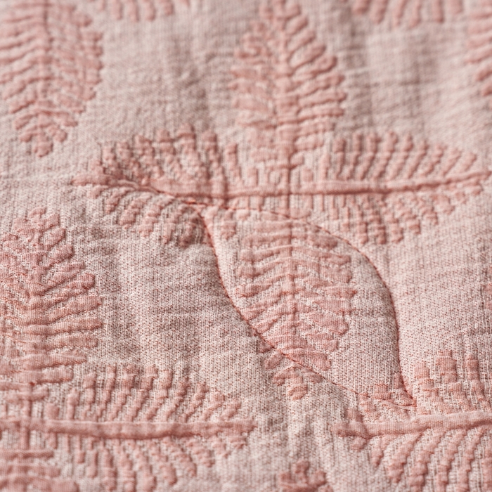 91家纺网 家纺一手货源 找家纺 安莱生活 2024新款双层纱色织提花四叶草夏被及夏被四件套系列 四叶草-橘