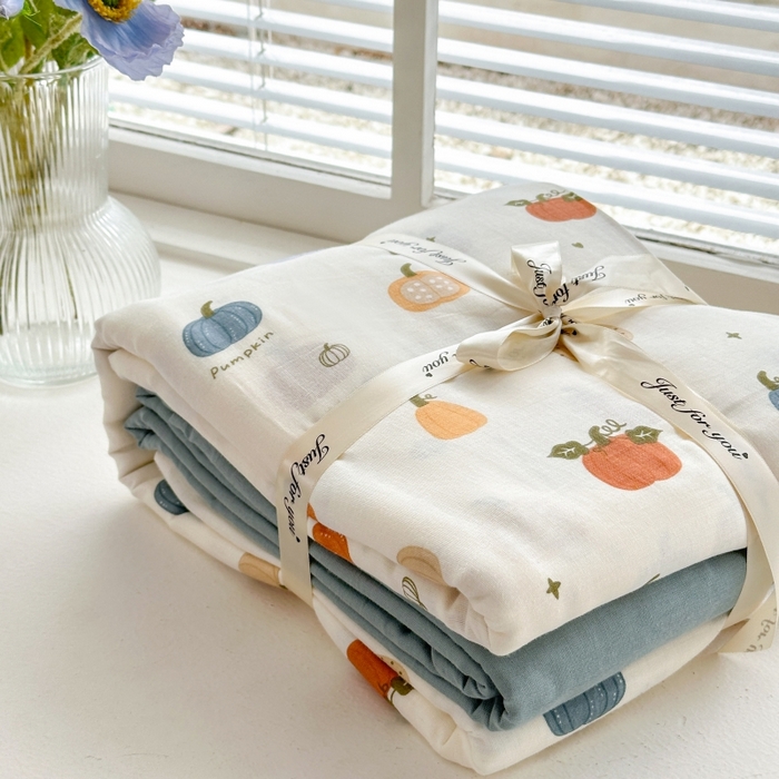 91家纺网 家纺一手货源 找家纺 （总）曼之夏 2024新款全棉印花双层纱四件套