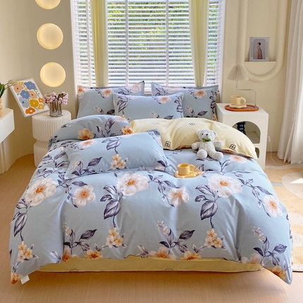 91家纺网 家纺一手货源 找家纺 （总）金丝兔 2025新款植物羊绒加厚磨毛印花四件套直播热款全年供货量大可送