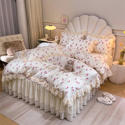 恒爱家纺 2024新款梦幻情缘全棉公主风四件套 洛神