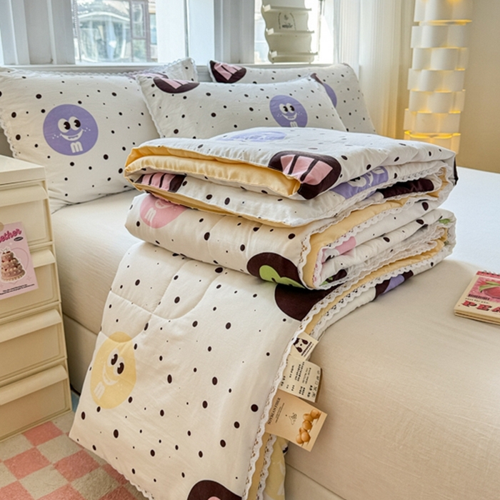 91家纺网 家纺一手货源 找家纺 慕尚家纺2025新款双层纱水洗夏被子被芯 m豆