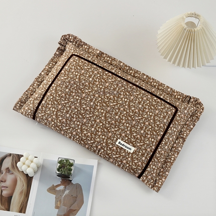 明星枕业 2024新款小香风荞麦枕头花草枕全棉护颈枕 40*60+-2cm/个 星香浅咖