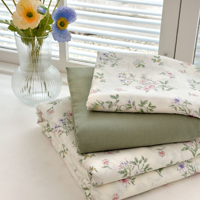 91家纺网 家纺一手货源 找家纺 曼之夏 2024新款全棉印花双层纱四件套 婉茹