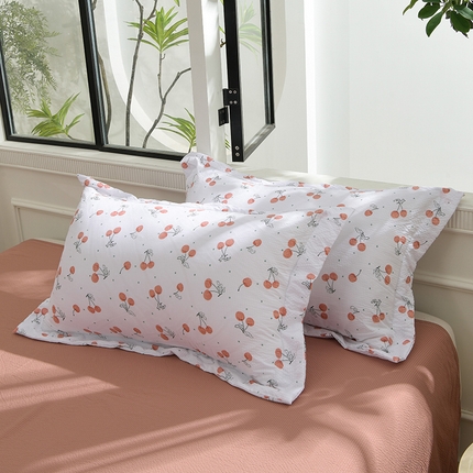 圣楚家纺 2024新款泡泡纱枕套 樱樱细语