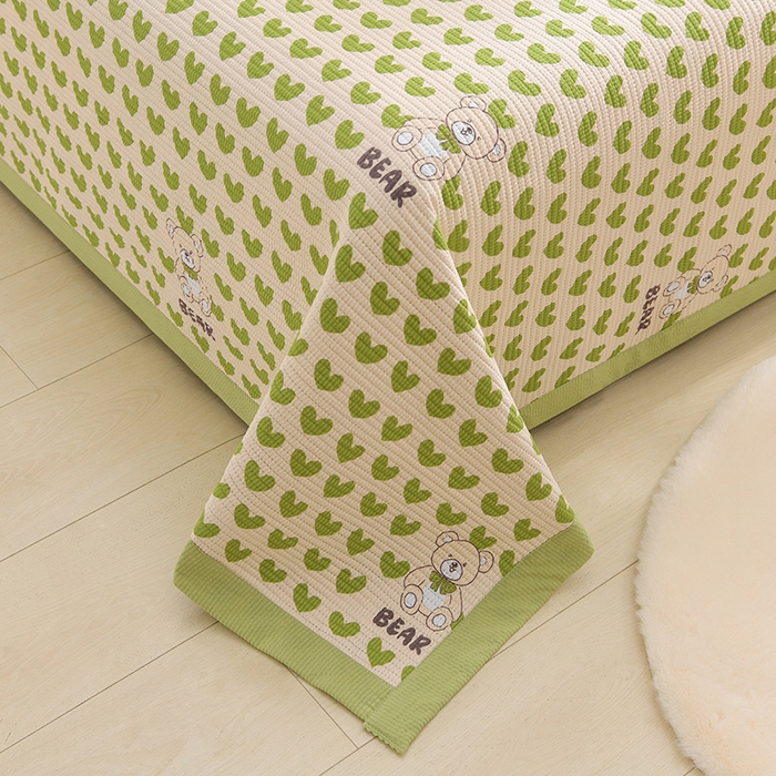 91家纺网 家纺一手货源 找家纺 圣楚家纺 2024新款A类泡泡棉夹棉床盖幸福暗号