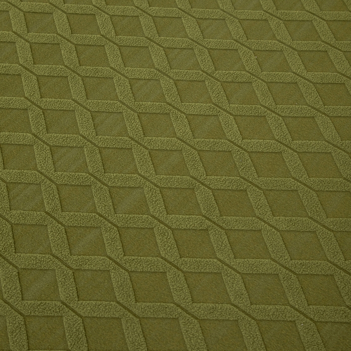 91家纺网 家纺一手货源 找家纺 千彤沙发垫 2024新款裙边款拉花绒菱形格系列沙发笠 橄榄绿