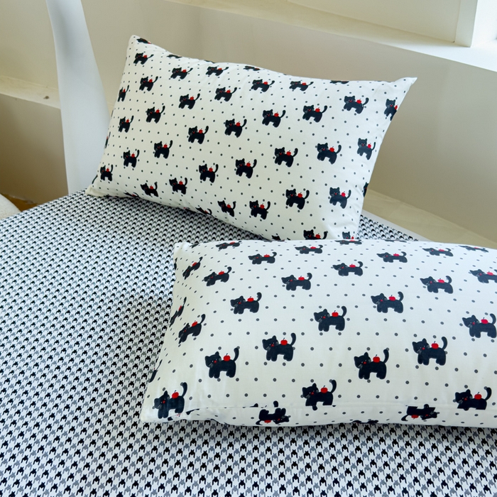 91家纺网 家纺一手货源 找家纺 感遇 2024新款全棉印花四件套 苹果猫