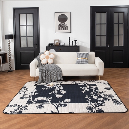 迦娜 2024新款高级感复古乳胶客厅卧室现代轻奢沙发地垫耐脏防滑地毯 花园秀场