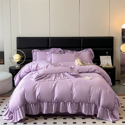 91家纺网 家纺一手货源 找家纺 （总）绒掌柜2025新款水洗天丝真丝冰丝四件套（品质级有买家秀）—花影仙踪系列