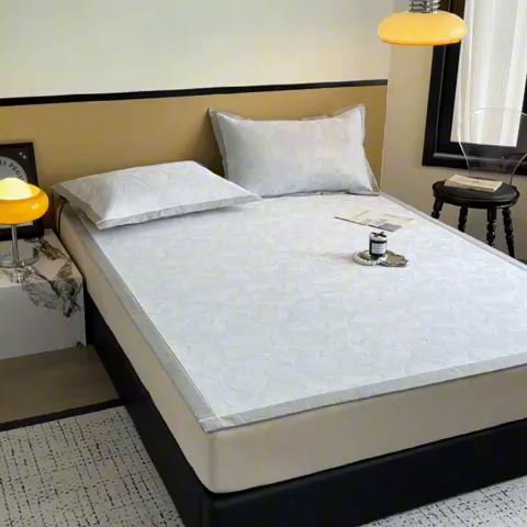 91家纺网 家纺一手货源 找家纺 （总）倾慕 2024新款提花凉感凉席