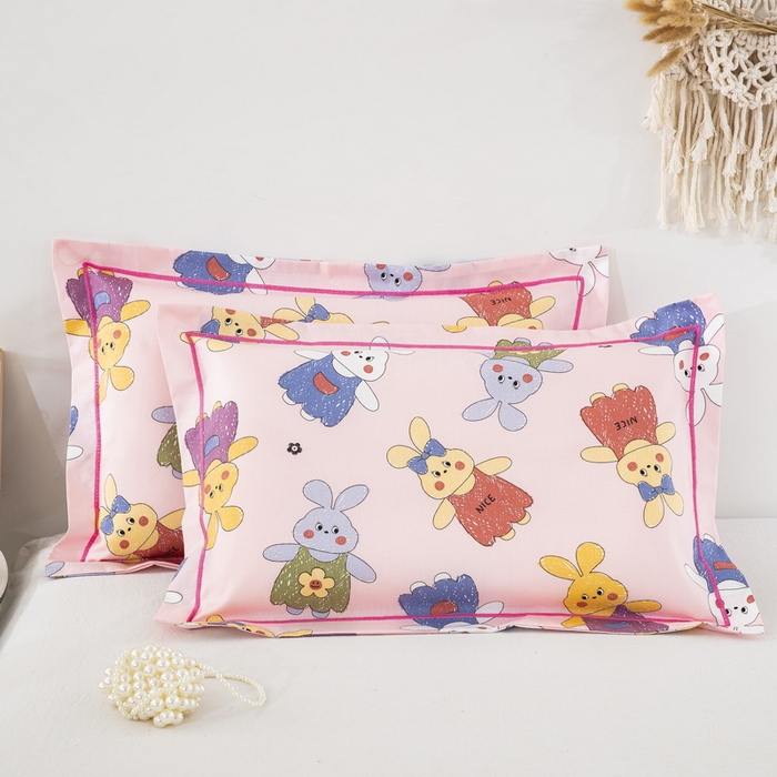 91家纺网 家纺一手货源 找家纺 乐秀家纺 2026新款卡通全棉枕套儿童幼儿园枕头兔宝宝