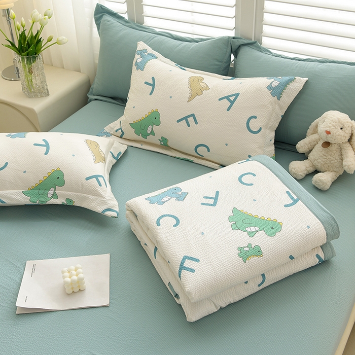 91家纺网 家纺一手货源 找家纺 圣楚家纺 2024新款清柔泡泡纱夏被 甜馨宝贝