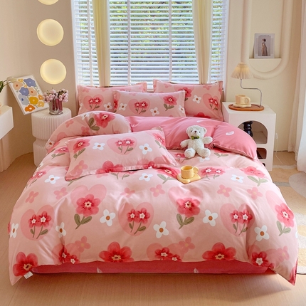 91家纺网 家纺一手货源 找家纺 （总）金丝兔 2025新款植物羊绒加厚磨毛印花四件套直播热款全年供货量大可送