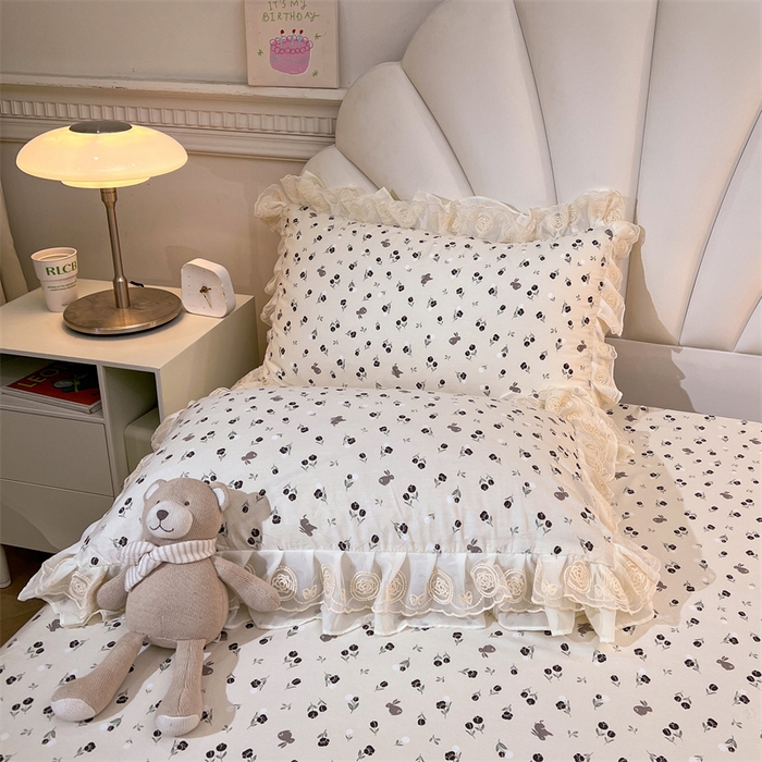 91家纺网 家纺一手货源 找家纺 恒爱家纺 2024新款梦幻情缘全棉公主风四件套 夜皇后