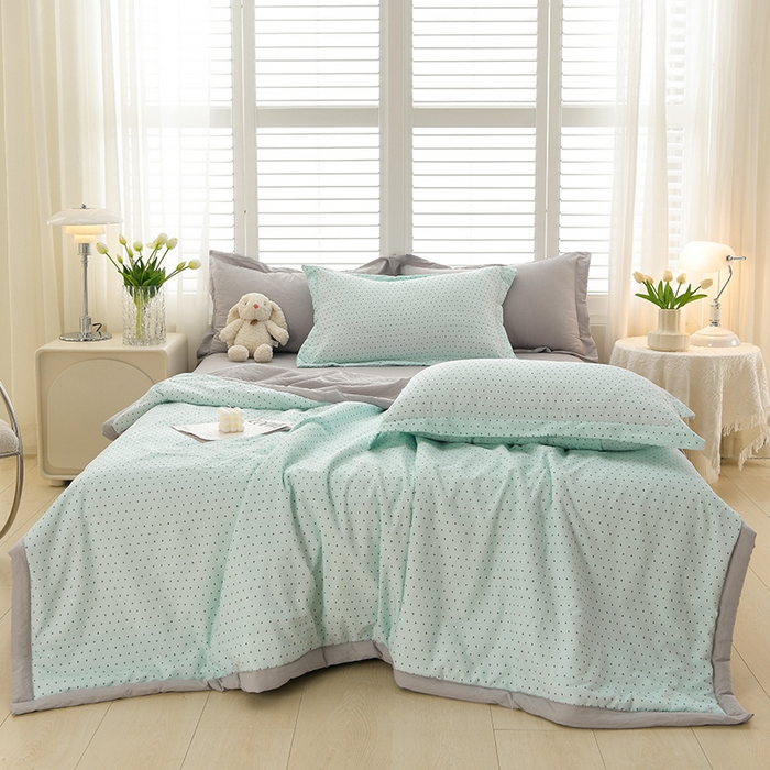 91家纺网 家纺一手货源 找家纺 圣楚家纺 2024新款清柔泡泡纱夏被 静谧夜曲