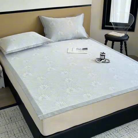 91家纺网 家纺一手货源 找家纺 （总）倾慕 2024新款提花凉感凉席