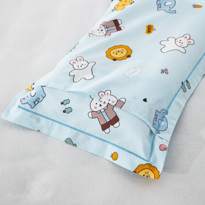 91家纺网 家纺一手货源 找家纺 乐秀家纺 2026新款卡通全棉枕套儿童幼儿园枕头动物王国