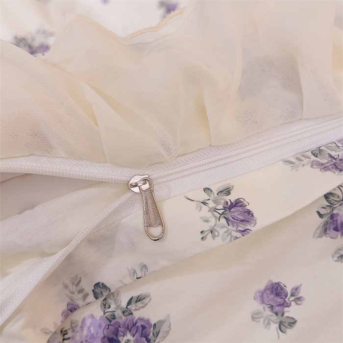 91家纺网 家纺一手货源 找家纺 恒爱家纺 2024新款梦幻情缘全棉公主风四件套 小苍兰