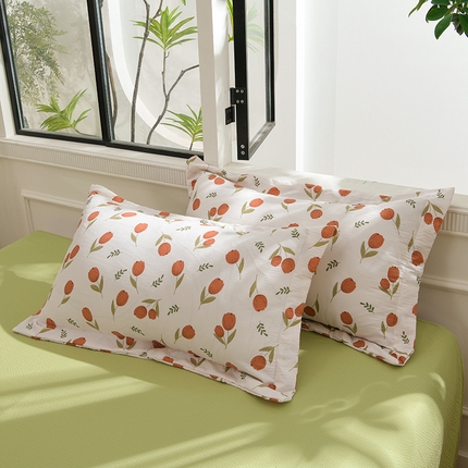 圣楚家纺 2024新款泡泡纱枕套 迷人花香